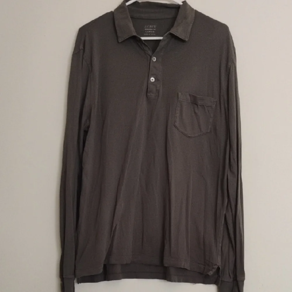 J. Crew Gray Long Sleeve  Soft Casual Fit Size Large